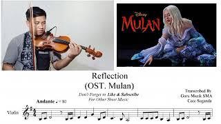 [Free Sheet] Reflection - OST. Mulan || Easy Sheet Music || Violin Cover