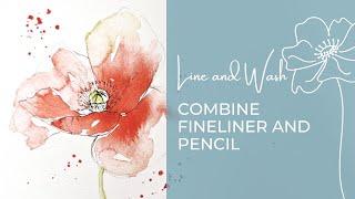 Create a soft sketch with a clear focal point with fineliner and Pencil