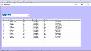 Visual Basic.net tutorial:  filter data in listview using ComboBox in sql server
