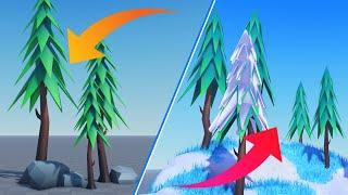 How to make a EASY Low Poly forest trees (ROBLOX STUDIO) [2021]