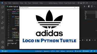 Adidas logo drawing using Python Turtle | Python for beginners | Learnonpy | 4K |