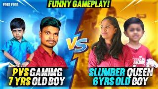 PVS GAMING & 7 YRS OLD BOY VS SLUMBER QUEEN & 6 YRS OLD BOY FUNNY CLASH SQUAD TIP AND TRICKS TAMIL