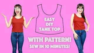 DIY Beginner Tank Top Sewing Tutorial With Pattern Sew In 10 Minutes! | Sew Anastasia