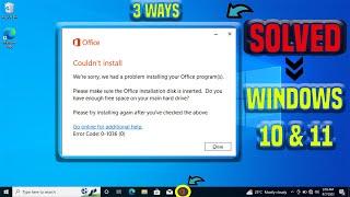 How to fix we're sorry we had a problem installing your office program(s) in Windows 10 /Windows 11
