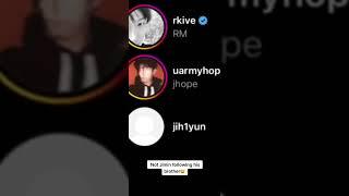 #jimin accidentally followed his brother on instagram 