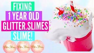 Fixing 1 Year Old Slime By Glitter.Slimes! Fixing Old/ My First EVER Glitter.Slimes Slime Package!