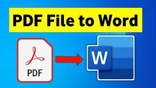 How to Convert PDF to Word || PDF File to Word Document