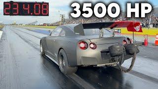 3500 HP Nissan GTR runs WORLD RECORD 1/4 Mile *6.4s at 234 MPH* -TX2K Day 1