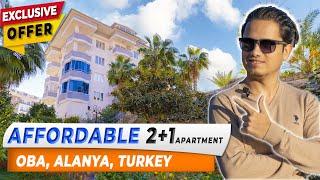 Affordable 2 bedroom apartment with a green garden in OBA, ALANYA, TURKEY