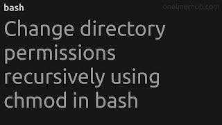 Change directory permissions recursively using chmod in bash