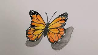 How To Paint One Stroke Butterfly  | Acrylic Painting | Easy butterfly