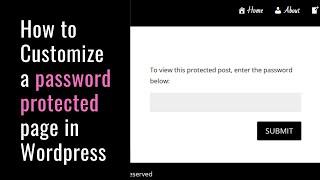 how to customize a password protected page in wordpress