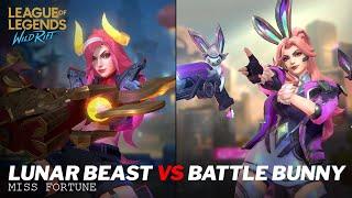 Miss Fortune Battle Bunny VS Lunar Beast Skin Comparison Wild Rift