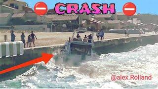  CRASH D'UNE VEDETTE CONTRE LA DIGUE DU PHARE DE CAPBRETON @Alex.rolland