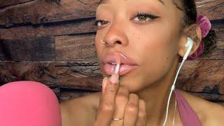 ASMR | LIPGLOSS APPLICATION ( Tingly Kisses + Mouth Sounds) 