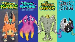 My Singing Monsters Vs Lost Landscapes Vs Monster Exolorers Vs Dark Island | Redesign Comparisons