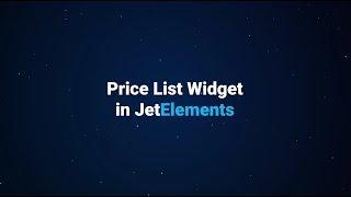How to use Price list widget in JetElements. Overview
