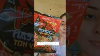 Trying Korean Fiery Hot Noodles by Yippee | #minivlog #shorts #food #foodie #noodles