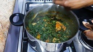 Vegetable Soup with Ugu and Water Leaves Edikang Ikong Soup Recipe | Flo Chinyere