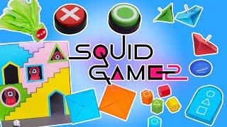 DIY SQUID GAME 2  ALL GAMES | paper craft ideas | how to make | school hacks