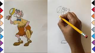Draw Professor Archimedes Q. Porter from Tarzan