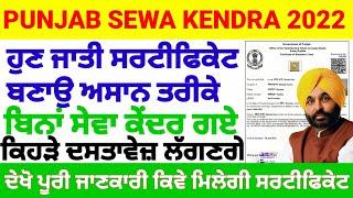 Punjab Sewa Kendra online form, how to apply cast certificate ,  Cast certificate online apply 2023