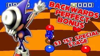 Sonic 3 1st Special Stage BACKWARDS w/ Perfect Bonus