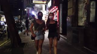 Wanchai Street Walk. Red Light District of Hong Kong.