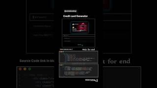 Credit Card Generator#shorts #viral #coding #coder #webdevelopment #html #javascript