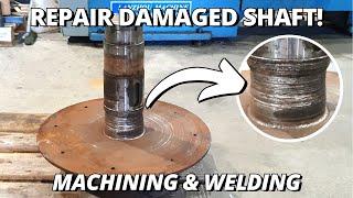 Repair DAMAGED Cardboard Compacting Auger drive shaft | Machining & Welding