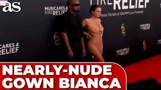 BIANCA CENSORI stuns in DARING NEARLY-NUDE GOWN at 2025 GRAMMYS with KANYE WEST