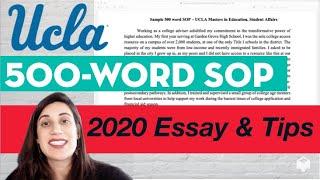Statement of Purpose: How to write a 500-word SOP [real example - UCLA Masters in Ed student 2020]