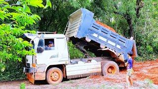 Dump Truck Stuck in Deep Mud & Recovery By Bulldozer | Hyundai Dump Truck [ EP.1757 ]