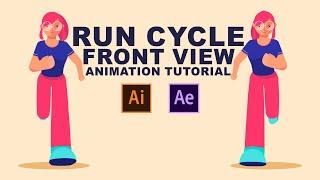 2D Front Run Cycle Tutorial in After Effects || No Plugins