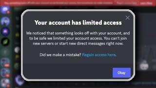 How To Fix "Your account has limited access"  in DISCORD