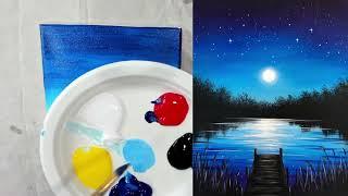 Midnight Dock - Acrylic | Painting Tutorial - Learn to Paint from Home Step-by-step