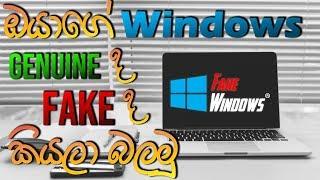 Genuine ද Crackedද? How to check your Windows version is Geniune or Cracked in sinhala