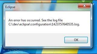 ECLIPSE AN ERROR HAS OCCUR SEE LOG FILE..SOLUTION 100% WORKING .SIMPLE SOLUTION