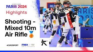Shooting 10m Air Rifle Mixed Teams | Bronze Match Highlights | Paris 2024 Olympics | #Paris2024