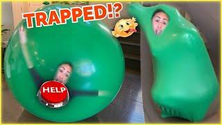 TRAPPED INSIDE GIANT BALLOON! | GIANT BALLOON CHALLENGE | BLOW UP BALLOON INSIDE | SIT TO POP