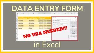 How to Create a Data Entry Form in Excel Without VBA - Excel Tutorial