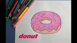 Как нарисовать пончик карандашами | How to draw a donut with pencils