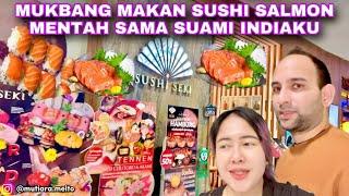 MUKBANG SUSHI SALMON MENTAH SAMA SUAMIKU SAMPE BLENGERRR 