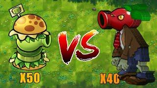 PVZ 1 Fusion Challenge!! 50 Random Plants VS 40 Super Cherry Shooter Zombie - Who Will Win?