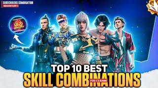 TOP 10 BEST CHARACTER COMBINATIONS FOR CS RANK || CS RANK BEST CHARACTER SKILL COMBINATION