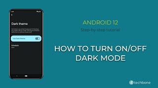 How to Turn On/Off Dark mode [Android 12]