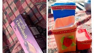 how to make paper pencil box and pen holder / paper pencil box / Diy pen holder / School crafts /DIY