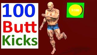 100 Butt Kick Challenge - Cardio + Burn Calories + Lose Weight Partner Workout - Aerobic