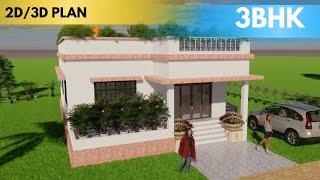 "Stunning 3BHK House Design | 3D Floor Plan & Visualization"