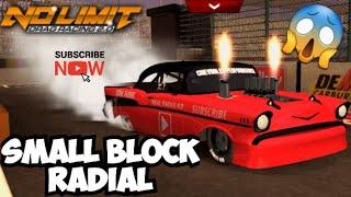 no limit drag racing 2.0 Cevy belair small block stage 3 blown on 28X10.5 radial tune